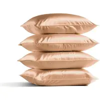 Silk Heaven 4x Zijden Kussensloop 50x60cm Goud Hotelsluiting 22 Momme - Kussensloop set - Luxe Silk Kussensloop 100% moerbei zijde - Zijde kussensloop - - 50x60cm / Hotelsluiting