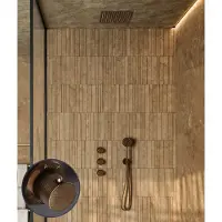 Saniclear Plus Stripes inbouw regendouche met inbouw douchekop 30x30cm verouderd messing