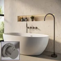 Saniclear Plus Stripes Pro inbouw badkraan met vrijstaande uitloop RVS