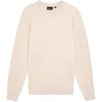 Lyle & Scott Mesh Logo Crew Neck Trui - Wit