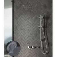 Saniclear Plus Curved inbouw regendouche met 20cm hoofddouche, plafondarm en glijstang chroom