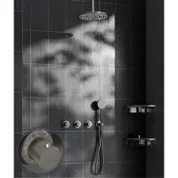 Saniclear Plus Stripes inbouw regendouche met 20cm hoofddouche en plafondarm RVS
