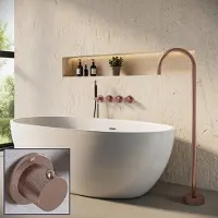 Saniclear Plus Stripes Pro inbouw badkraan met vrijstaande uitloop geborsteld koper