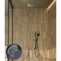 Saniclear Plus Curved inbouw regendouche met inbouw douchekop 30x30cm en glijstang chroom