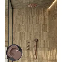 Saniclear Plus Stripes inbouw regendouche met inbouw douchekop 30x30cm geborsteld koper