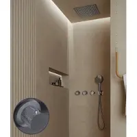 Saniclear Plus Curved inbouw regendouche met inbouw douchekop 30x30cm en 2 standen handdouche chroom