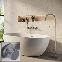 Saniclear Plus Curved inbouw badkraan met vrijstaande uitloop chroom
