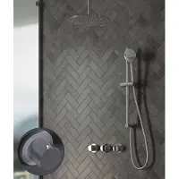 Saniclear Plus Stripes inbouw regendouche met 30cm hoofddouche, plafondarm en glijstang chroom