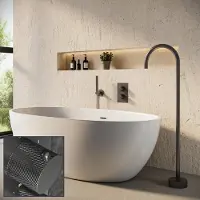 Saniclear Iron Curved inbouw badkraan met vrijstaande uitloop verouderd ijzer - gunmetal