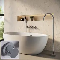 Saniclear Plus Stripes inbouw badkraan met vrijstaande uitloop chroom