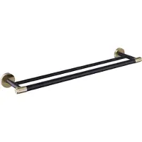 Eastbrook Catania messing handdoekbeugel dubbel zwart mat en messing geborsteld