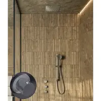 Saniclear Plus Stripes inbouw regendouche met inbouw douchekop 30x30cm en glijstang chroom