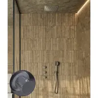Saniclear Plus Curved inbouw regendouche met inbouw douchekop 30x30cm chroom