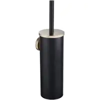 Eastbrook Catania messing metalen toiletborstelhouder zwart mat en messing geborsteld