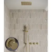 Saniclear Plus Stripes inbouw regendouche met inbouw douchekop 30x30cm, glijstang en staafhanddouche geborsteld messing - mat goud