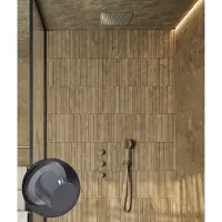 Saniclear Plus Stripes inbouw regendouche met inbouw douchekop 30x30cm chroom