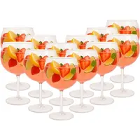 OTIX Kunststof Gin Tonic Glazen - 12 Stuks - Cocktailglazen - Strand - Camping Servies - 570ML - OCEANI