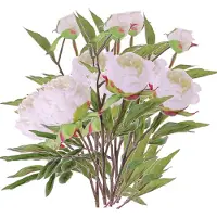 Top Art TopArt Kunstbloem pioenroos Spring Dream - 5x - wit - 73 cm - kunststof steel - decoratie