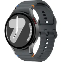 Strap-it Siliconen Wave bandje - Geschikt voor Samsung Galaxy Watch 7 (40 & 44mm) / Galaxy Watch 6 (Classic) / Galaxy Watch 5 (Pro) / Galaxy Watch 4 (Classic) - grafiet