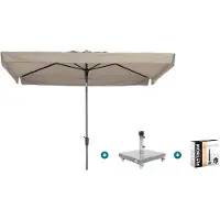 Madison Delos Luxe stokparasol 200x300 cm. - Ecru met Sevilla voet en hoes