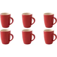 Palmer - Colors - Beker - Mok - 6 stuks - 18 cl - Rood - Porselein - Koffiekopjes