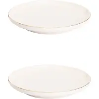 Maastricht porselein - Ligne D'Or - Bord - 2 stuks - ø 21 cm - Wit/Goud - Porselein - Bordenset