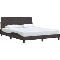 vidaXL Bedframe zonder matras stof donkerbruin 160x200 cm