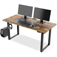 Ultradesk UPLIFT – Elektrisch in Hoogte Verstelbaar Bureau – Bruin Hout – 160x75 cm – Gaming, Kantoor & Home Office