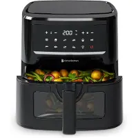 Kitchenbrothers Airfryer XXL - 7.5L - 1800W - Heteluchtfriteuse - Dual Heating - 50ºC tot 200ºC - 10 Kookprogramma's - Zwart