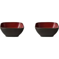 Palmer - Lava - Schaal - Kom - 2 stuks - 30 cl - 12 x 12 cm - Rood/Bruin - Stoneware - Bordenset