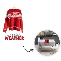 KitchenYeah Kerst Tafelkleed - Kerstmis Decoratie - Tafellaken - Kersttrui - Rood - Winter - 300x150 cm - Kerstmis Versiering