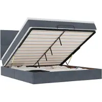 vidaXL Ottoman bed met matrassen 160x200cm fluweel donkergrijs