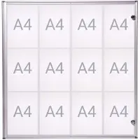 MAUL Extraslim binnenvitrine 12 x A4 aluminium