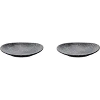 Palmer - Rocks - Schaal - 2 stuks - 90 cl - Zwart/Grijs - Porselein - Bordenset