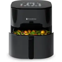 Kitchenbrothers Airfryer XL - 5L - 2000W - Heteluchtfriteuse - Dual Heating - 80ºC tot 200ºC - 8 Kookprogramma's - Zwart
