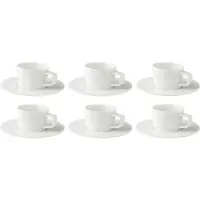 Palmer - White Delight - Koffie kop en schotel - 6 stuks - 15 cl - Wit - Porselein - Koffiekopjes
