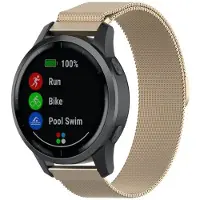 Strap-it Smartwatch bandje Milanees - geschikt voor Garmin vivoactive 4 45mm / Garmin Venu 2 - champagne goud