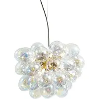 QAZQA Art Deco hanglamp goud met regenboog glas 50cm 8-lichts - Uvas