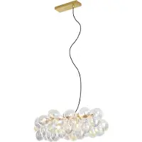 QAZQA Design hanglamp goud met regenboogglas 8-lichts - Uvas
