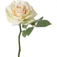 Top Art Kunstbloem Roos de luxe - creme wit - 30 cm - kunststof steel - decoratie bloemen