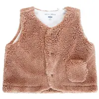 Petite Maison teddy gilet bruin Effen - maat 68 | Gilet van