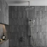 Saniclear Talpa inbouwregendouche 30cm met plafondarm, 2 standen handdouche en glijstang chroom