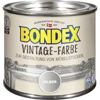 Bondex Vintage Verf Zilver 0,375 L voor 5 m² | Creatief interieurdesign | Vintage effect | Verzorgt en beschermt | Zijdeglans | Meubelverf | Decoratieve verf