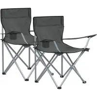Songmics Set van 2 campingstoelen met een draagvermogen van maximaal 120 kg, Grijs