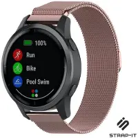 Strap-it Smartwatch bandje Milanees - geschikt voor Garmin vivoactive 4 45mm / Garmin Venu 2 - roze