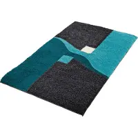 Erwin Müller Athene badmat, antislip badmat, turquoise maat 60x100 cm - comfortabele hoogpolige badmat, geschikt voor vloerverwarming (andere maten)