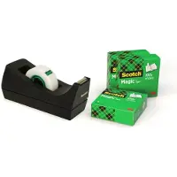 Scotch Plakbandhouder c38 zwart + 4rol tape | 16 stuks