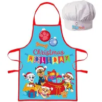 Javoli Paw Patrol Kerst Kinderschort Set 2-delig | Inclusief Schort & Koksmuts | 100% Polyester | Cadeau voor Kids 3-8 jaar