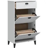 vidaXL Schoenenkast VIKEN bewerkt hout wit