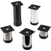 Sotech 4 stuks meubelpoot Jimmy, wit rond, diameter: 50 mm, hoogte: 80 mm verstelbaar